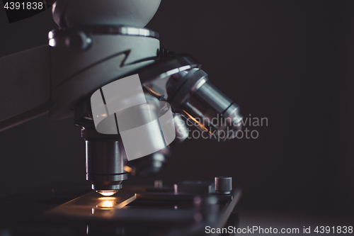 Image of Close-up shot of microscope