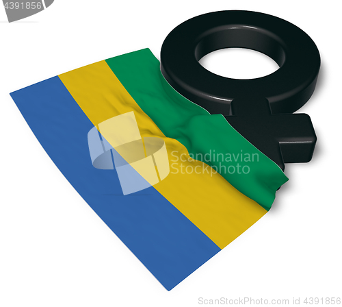 Image of female symbol and flag of gabon