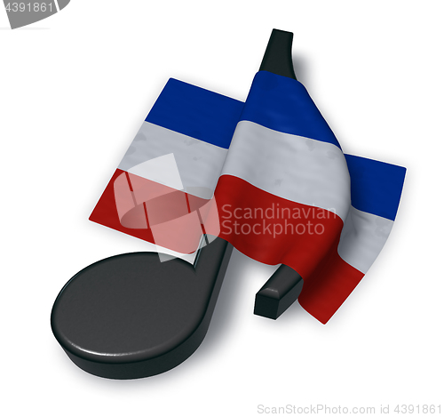 Image of music note symbol and flag of schleswig-holstein