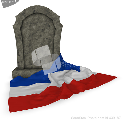 Image of gravestone and flag of schleswig-holstein