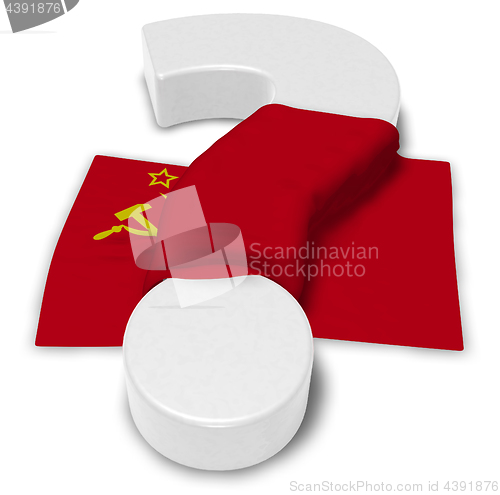 Image of question mark and flag of the soviet union