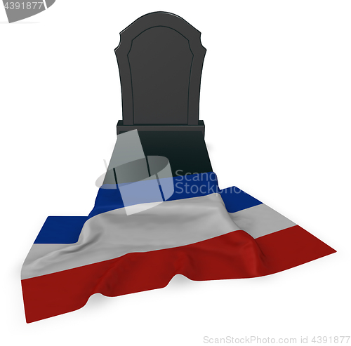 Image of gravestone and flag of schleswig-holstein