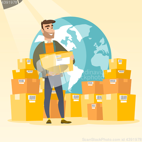 Image of Business worker of international delivery service.