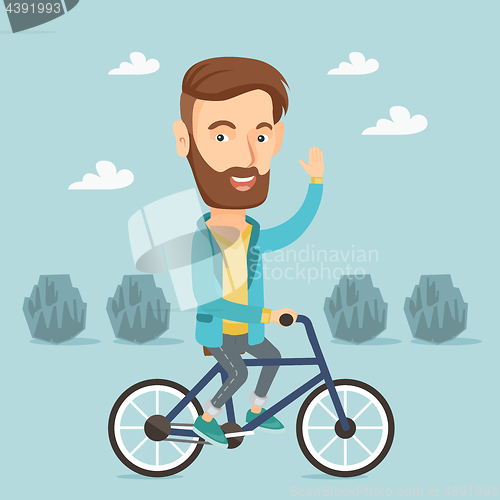 Image of Man riding bicycle vector illustration.