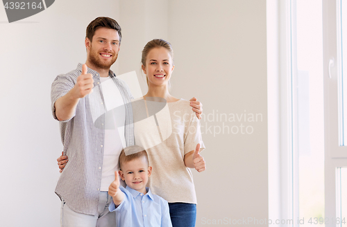 Image of happy family with child moving to new home