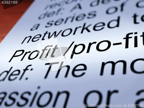 Image of Profit Definition Closeup Showing Income From Business