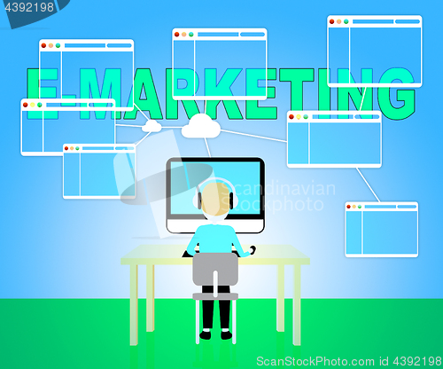 Image of Emarketing Online Represents Web Site And E-Marketing