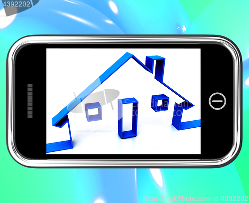 Image of House On Smartphone Shows Real Estate