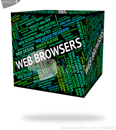 Image of Web Browsers Indicates Browsing Text And Website