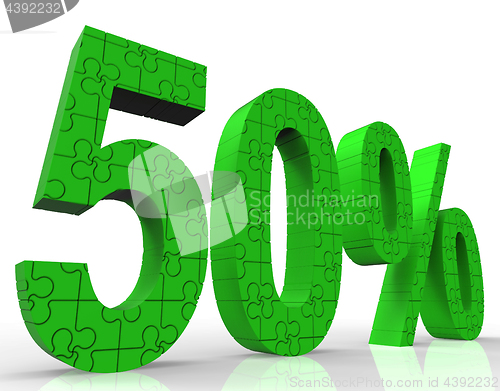 Image of 50 Sign Shows Sales Discount And Promotions