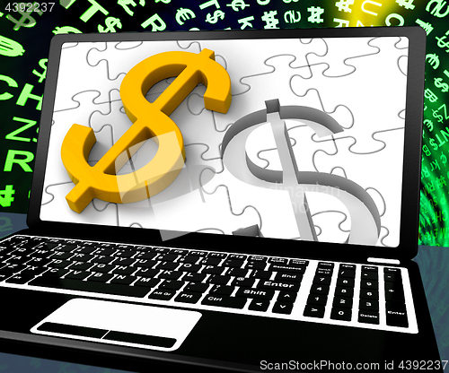 Image of Dollar Sign On Laptop Showing American Currency