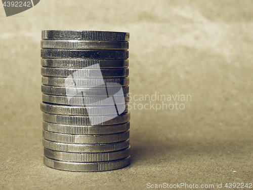 Image of Vintage Euro coins pile