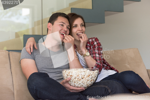 Image of young handsome couple enjoying free time