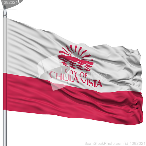 Image of Chula Vista City Flag on Flagpole, USA