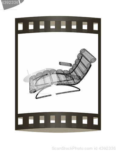 Image of Medical chair for cosmetology. 3d illustration. The film strip.