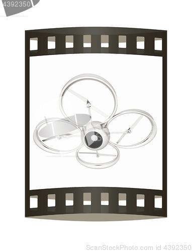 Image of Quadcopter Dron. 3d render. The film strip.