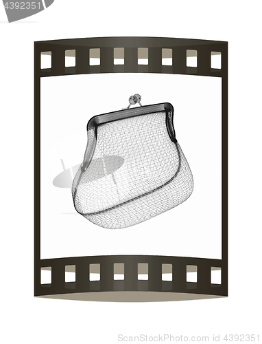 Image of purse on a white. 3D illustration. The film strip.