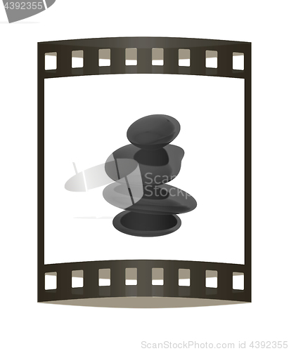 Image of Spa stones. 3D illustration. The film strip.