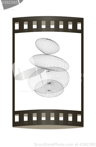 Image of Spa stones. 3D illustration. The film strip.
