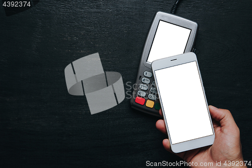 Image of Contactless smartphone payment.