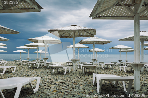 Image of The empty sea on cloudy day