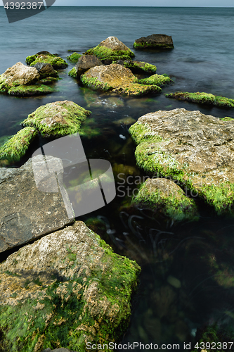 Image of Long exposure of sea and rocks