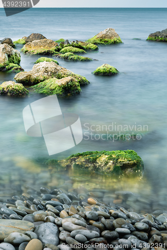 Image of Long exposure of sea and rocks