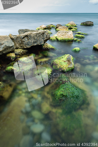 Image of Long exposure of sea and rocks