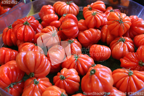 Image of Big red tomatoes at the market