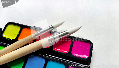 Image of Tools for watercolor drawing