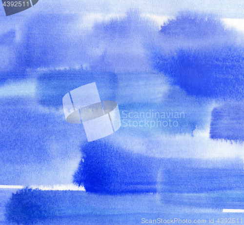 Image of Abstract blue watercolor background 