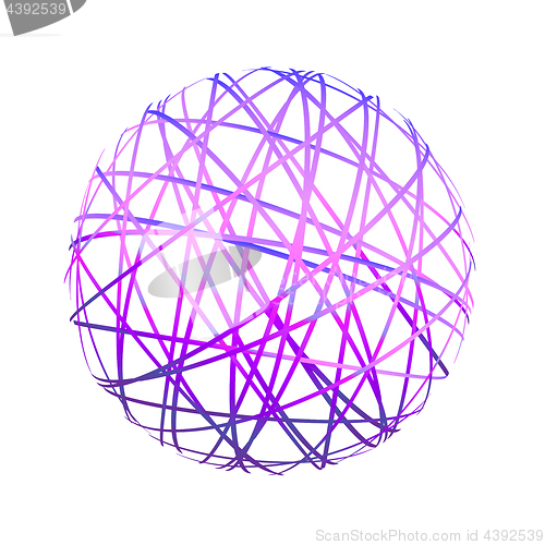 Image of Abstract sphere from color lines