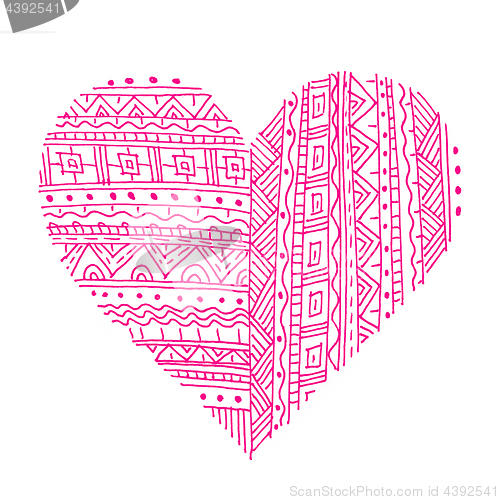 Image of Pink Love symbol with abstract pattern