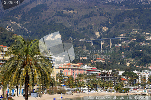 Image of View of Menton city, French Riviera, France