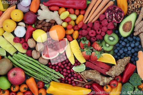 Image of Fruit and Vegetable Health Food Background