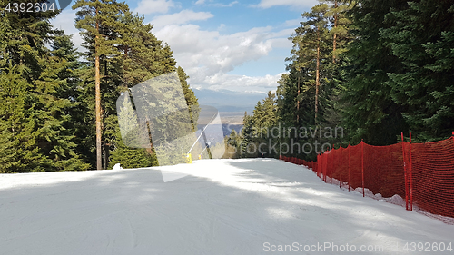 Image of Ski slope in a winter resort