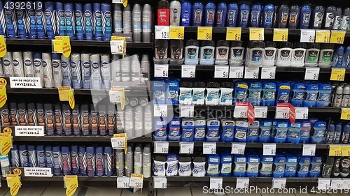 Image of Toiletry shopping in department store