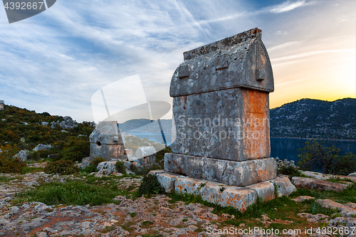 Image of Lycian tombs in Kalekoy. Simena.