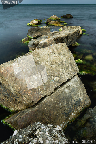 Image of Long exposure of sea and rocks