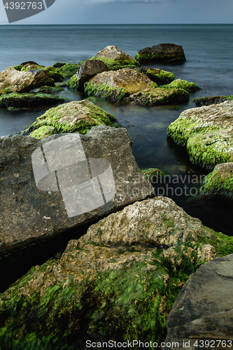 Image of Long exposure of sea and rocks