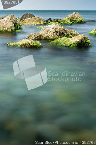 Image of Long exposure of sea and rocks