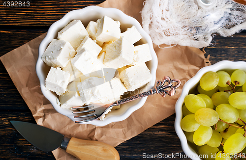 Image of cheese and grape