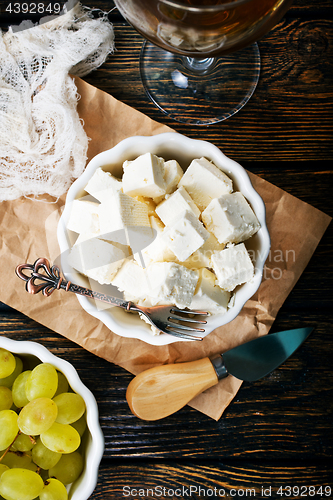 Image of cheese and grape