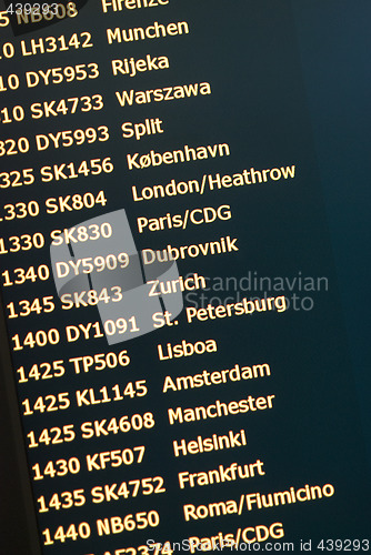 Image of Arrival board at airport