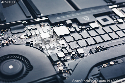 Image of Motherboard of modern laptop