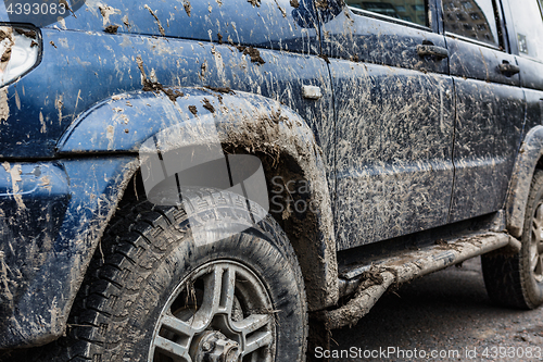 Image of Side view of the dirty car