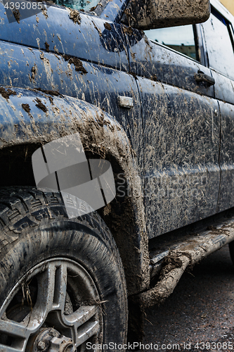 Image of Side view of the dirty car