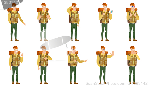 Image of Vector set of traveler characters.