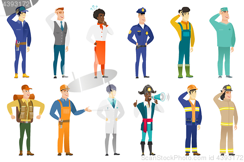 Image of Vector set of professions characters.