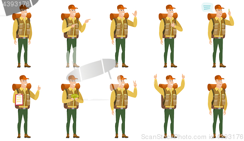 Image of Vector set of traveler characters.